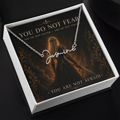 You Do Not Fear Decorative Card And Custom Name Polished Stainless Steel Necklace With Box Book Lover Gift Font 2