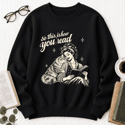 How You Read Siberian Softstyle Sweatshirt | Cozy Cat Lover Reader Gift Black