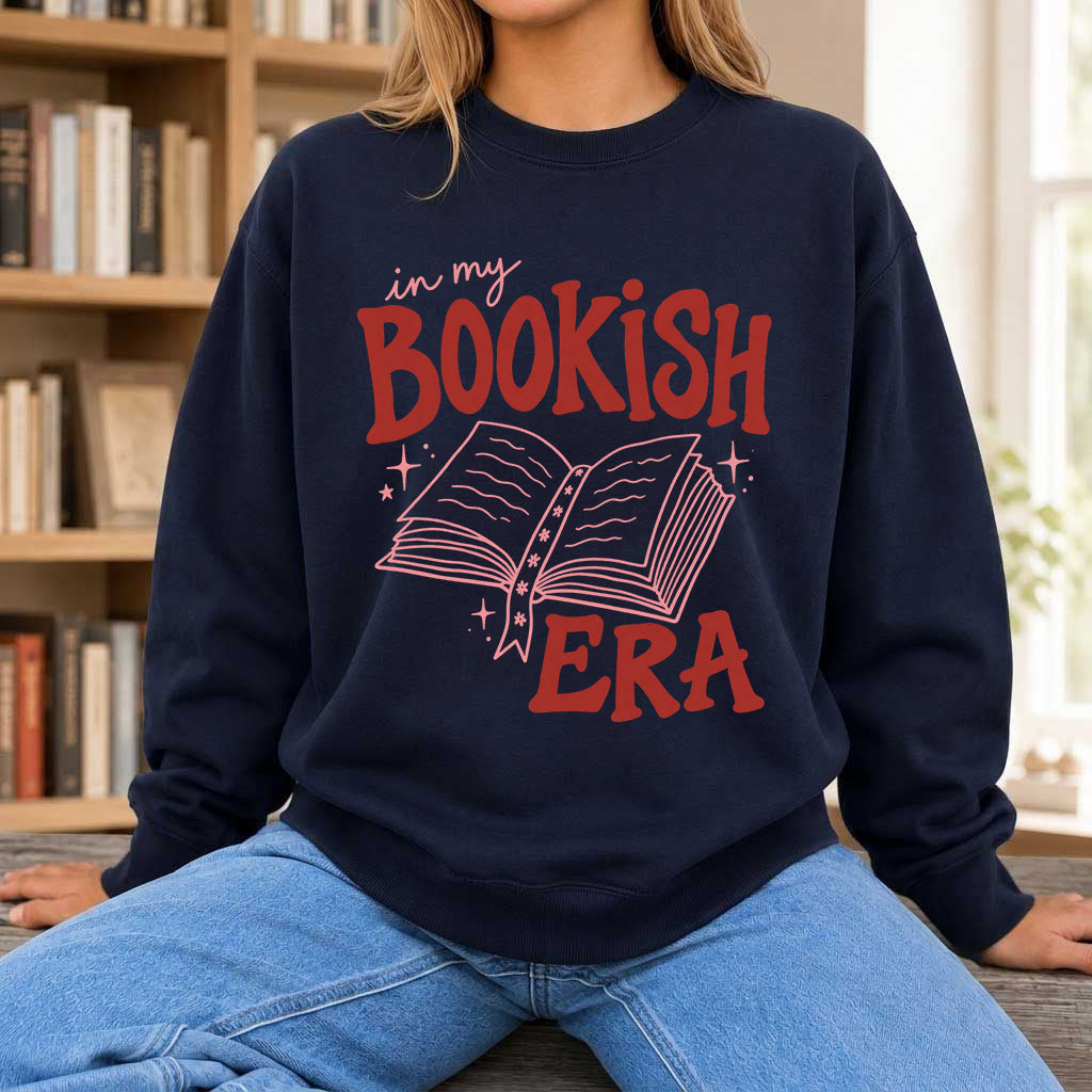 In My Bookish Era Crewneck Sweatshirt | Reader Gift Navy
