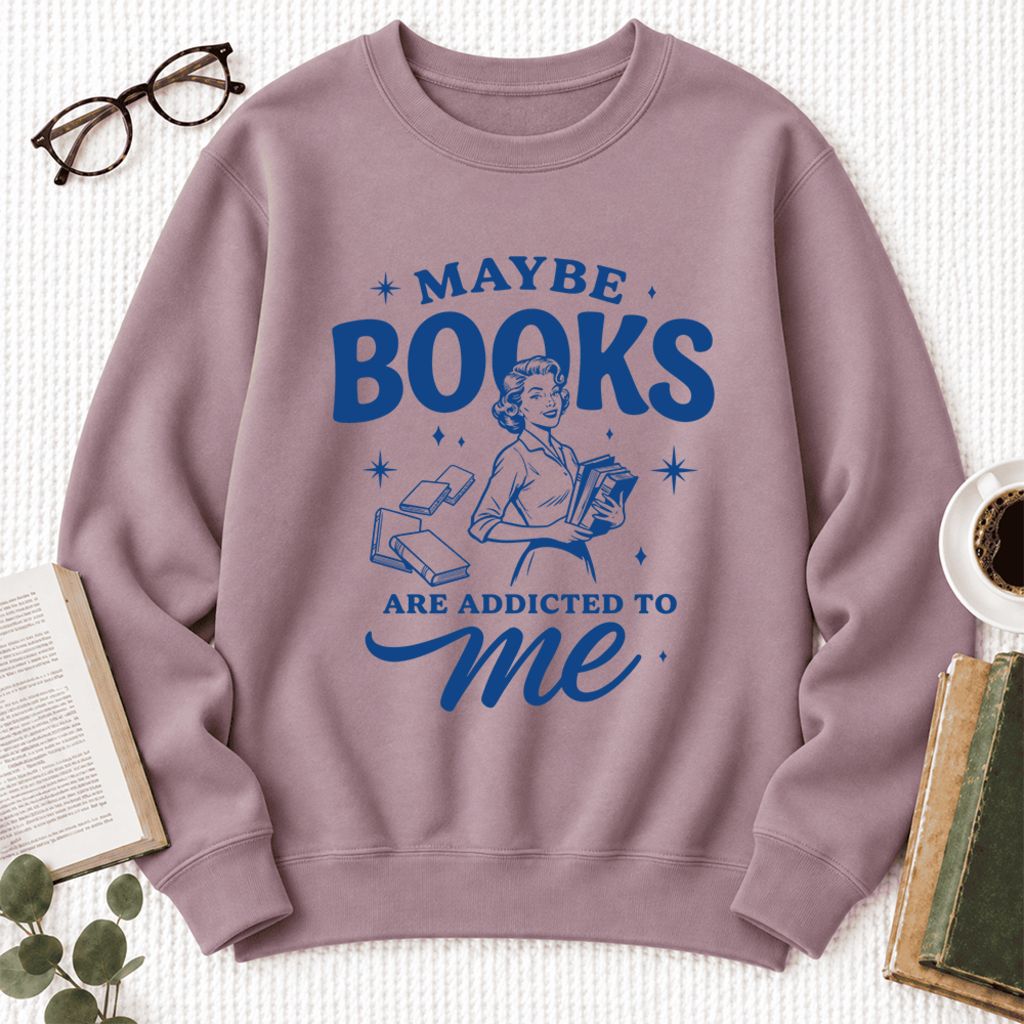 Maybe Books Are Addicted To Me Softstyle Sweatshirt | Feminist Book Lover Gift Paragon