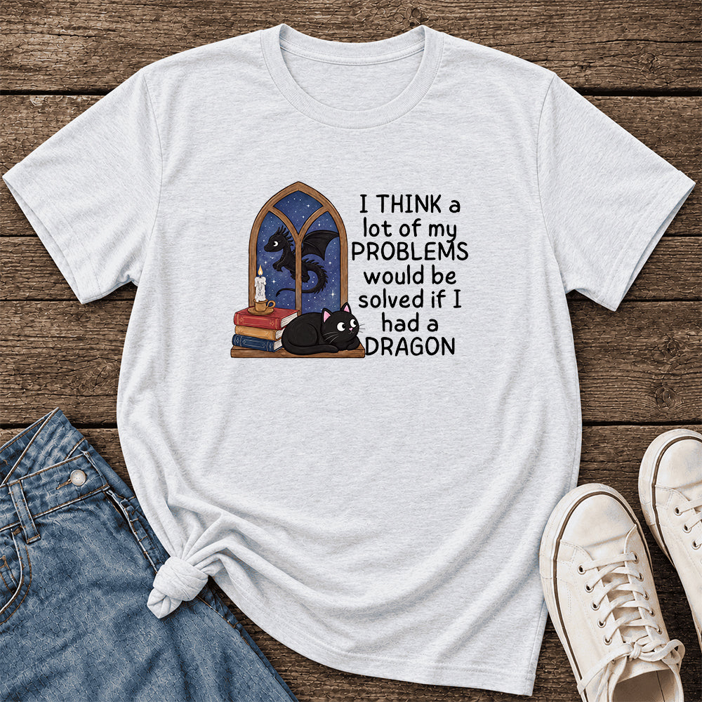 If I Could Have A Dragon Ultra-Soft Cotton T-Shirt | Fantasy Book Lover Gift Ash
