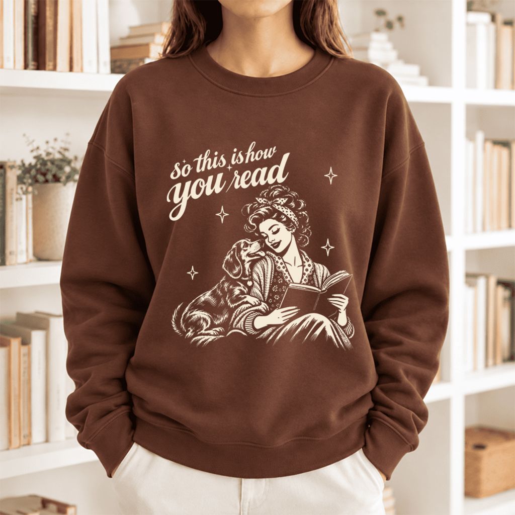 How You Read Dachshund Softstyle Sweatshirt | Cozy Dog Mom Reader Gift Cocoa