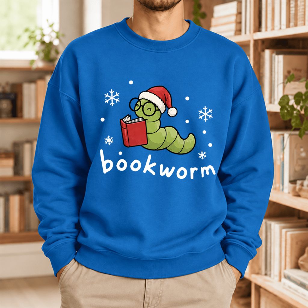 Christmas Bookworm Softstyle Sweatshirt | Christmas Book Lover Gift Royal