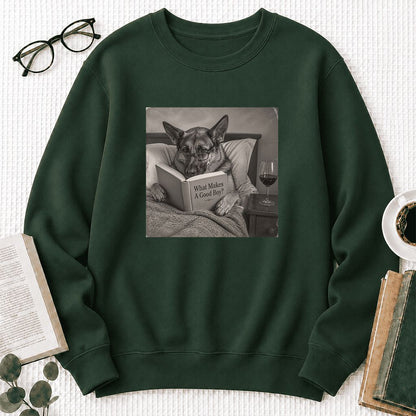 What Makes A Good Boy Crewneck Sweatshirt | Dog Lover Reader Gift Forest Green