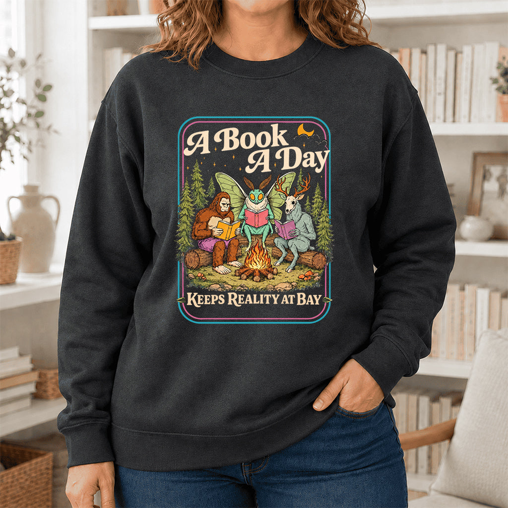 Cryptid Book Club Crewneck Sweatshirt | Reader Gift Dark Heather