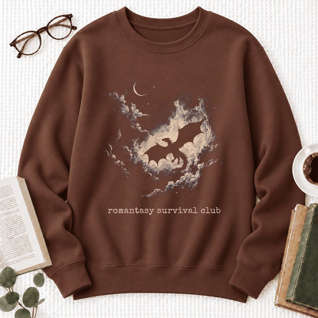 Romantasy Survival Club Softstyle Sweatshirt | Fantasy Reader Gift Cocoa