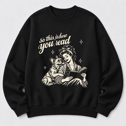How You Read French Bulldog Softstyle Sweatshirt | Cozy Dog Mom Reader Gift Black