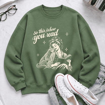 How You Read Russian Blue Softstyle Sweatshirt | Cat Lover Reader Gift Military Green