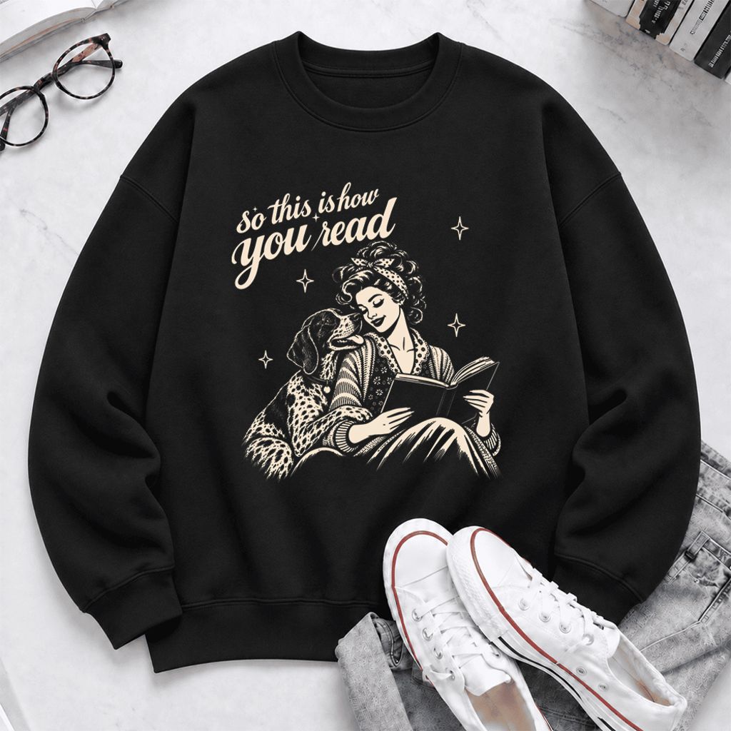 How You Read German Shorthaired Pointer Softstyle Sweatshirt | Cozy Dog Mom Gift Black