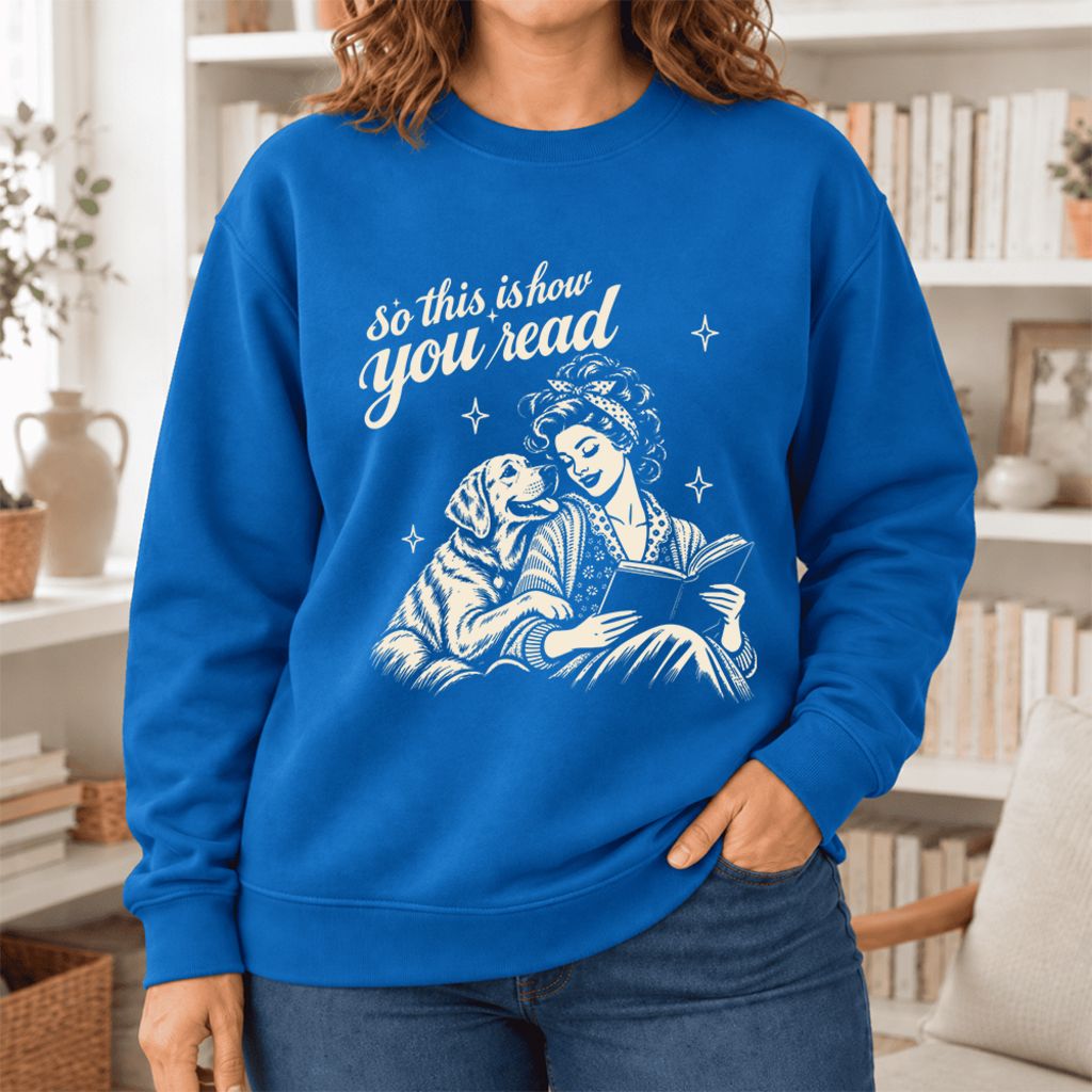 How You Read Labrador Retriever Softstyle Sweatshirt | Cozy Dog Mom Reader Gift Royal