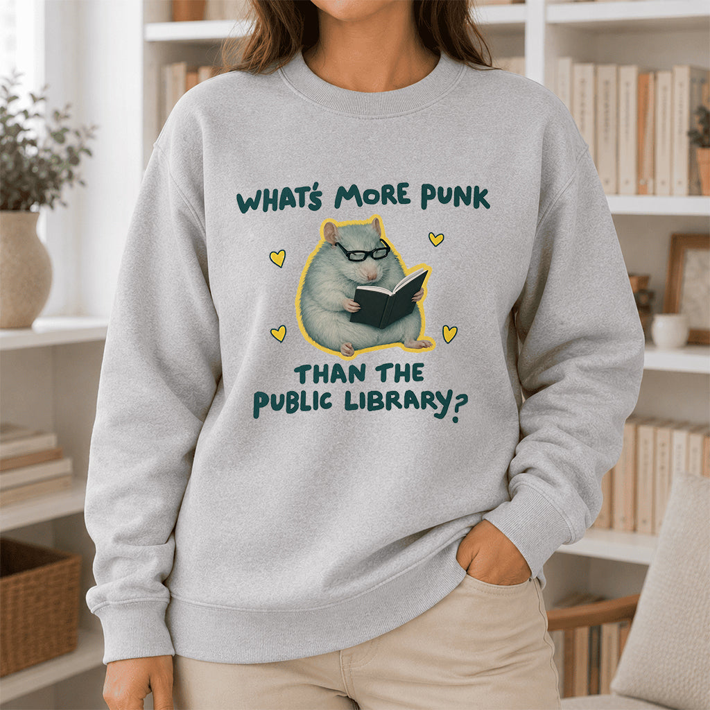 What's More Punk Crewneck Sweatshirt | Reader Gift Sport Grey
