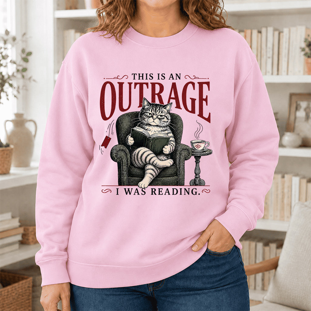 This Is An Outrage Crewneck Sweatshirt | Reader Gift Light Pink