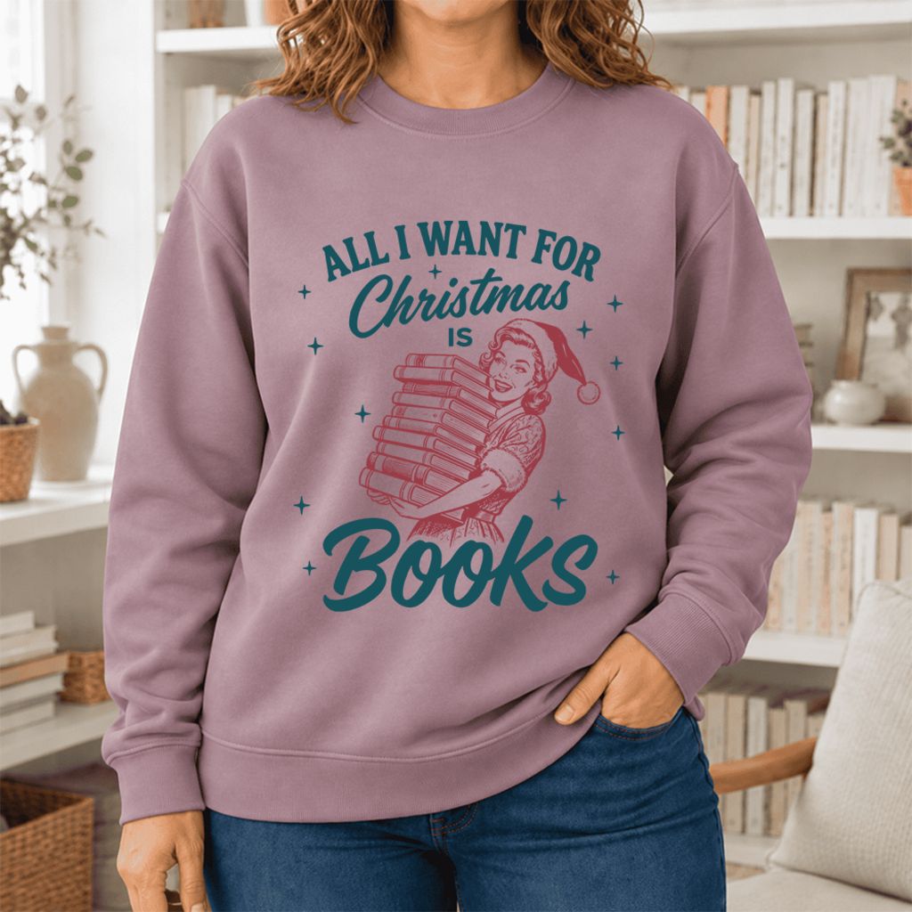 All I Want For Christmas Is Books Softstyle Sweatshirt | Christmas Reader Gift Paragon
