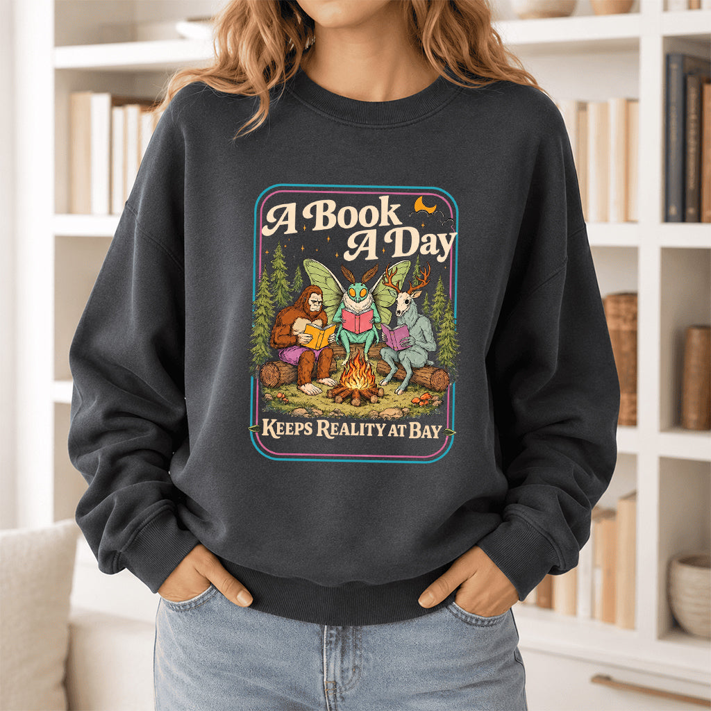 Cryptid Book Club Crewneck Sweatshirt | Reader Gift Dark Heather