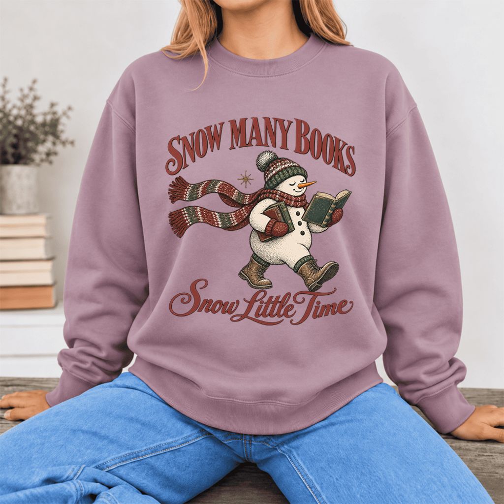 Snow Many Books Snow Little Time Softstyle Sweatshirt | Christmas Reader Gift Paragon