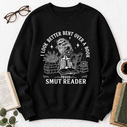 I Look Better Bend Over A Book Crewneck Sweatshirt | Reader Gift Black