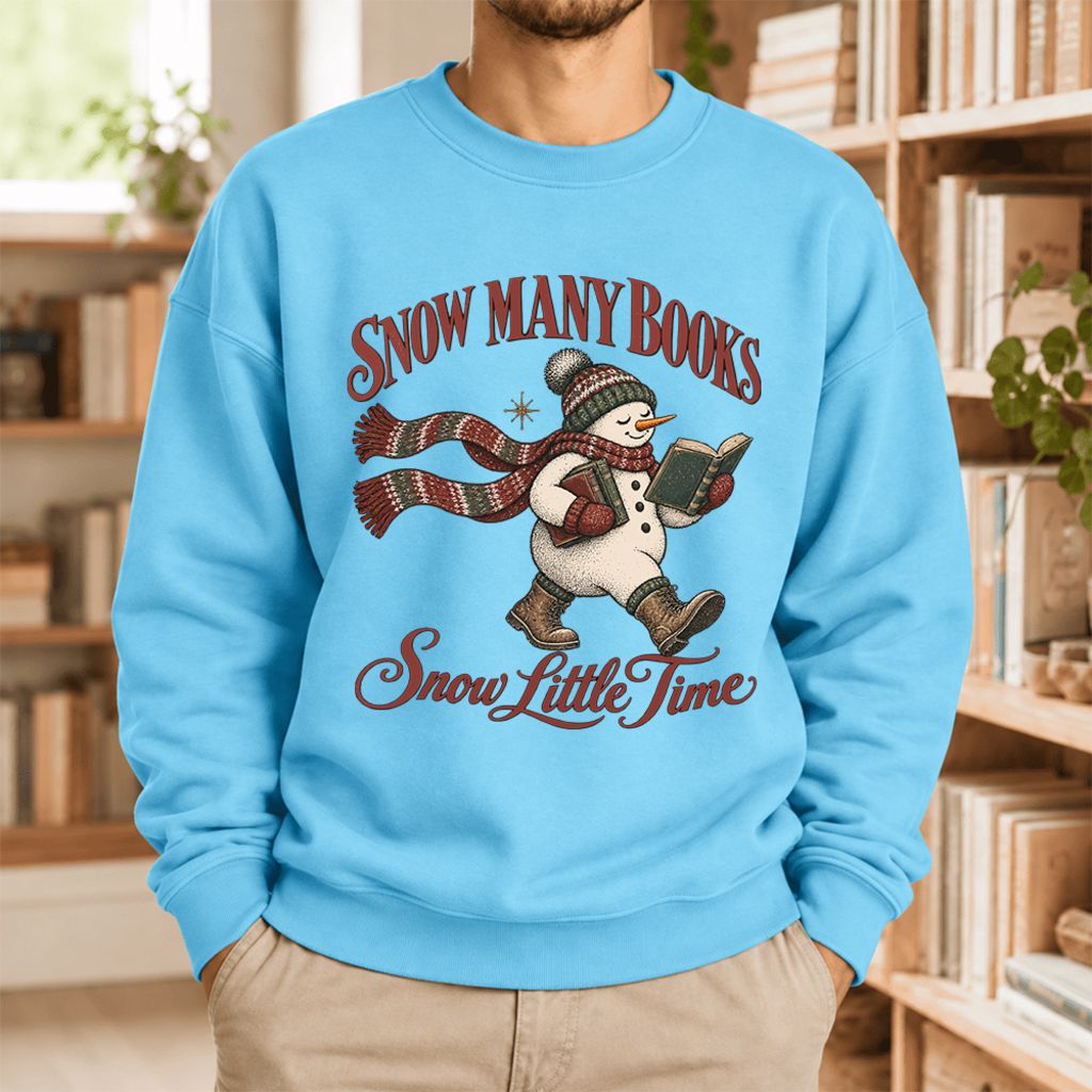 Snow Many Books Snow Little Time Softstyle Sweatshirt | Christmas Reader Gift Sky