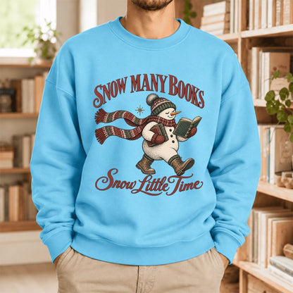 Snow Many Books Snow Little Time Softstyle Sweatshirt | Christmas Reader Gift Sky