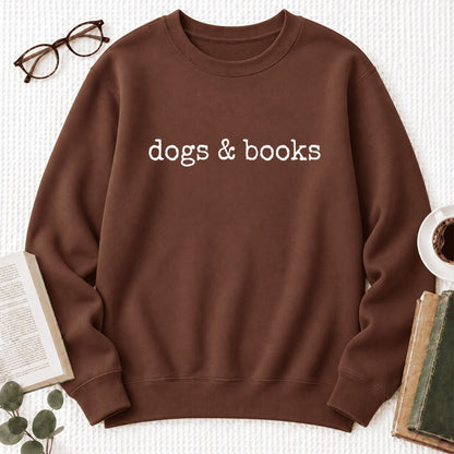 Dogs & Books Softstyle Sweatshirt | Dog Lover & Reader Gift Cocoa