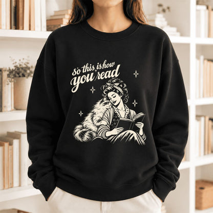 How You Read Ragdoll Softstyle Sweatshirt | Cozy Cat & Book Lover Gift Black