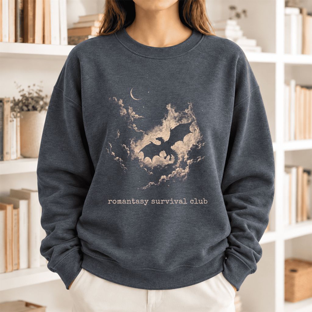 Romantasy Survival Club Softstyle Sweatshirt | Fantasy Reader Gift Dark Heather