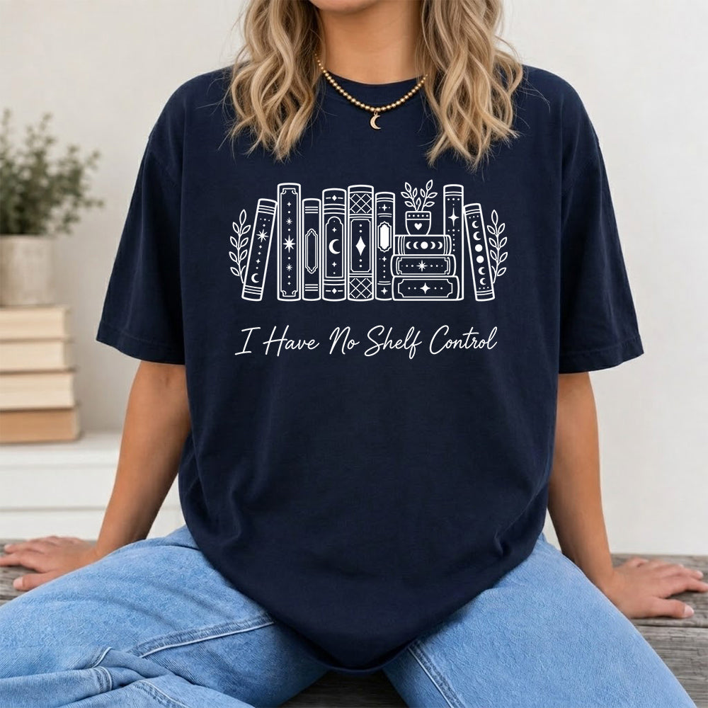 I Have No Shelf Control Softstyle T-Shirt | Book Lover Gift Navy