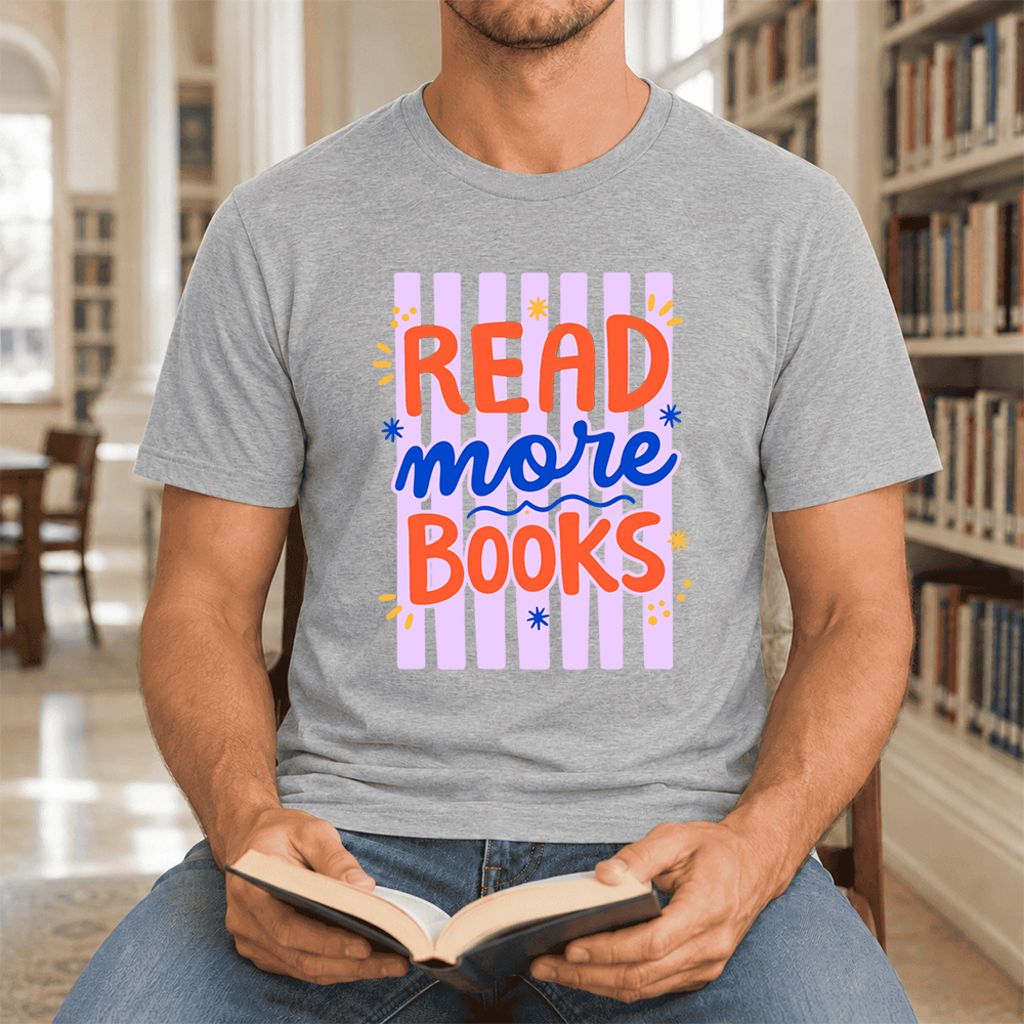 Read More Books Ultra-Soft Cotton T-Shirt | Reader Gift Athletic Heather