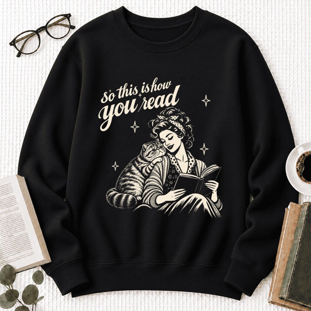 How You Read Exotic Shorthair Softstyle Sweatshirt | Cozy Cat Lover Reader Gift Black