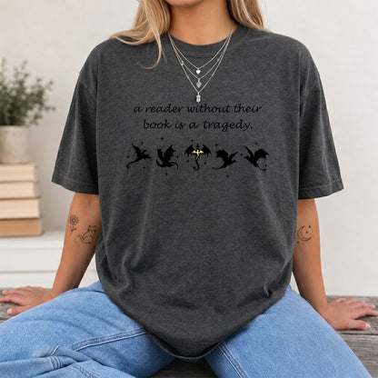 A Reader Without Their Book Softstyle T-Shirt | Book Lover Gift Dark Heather