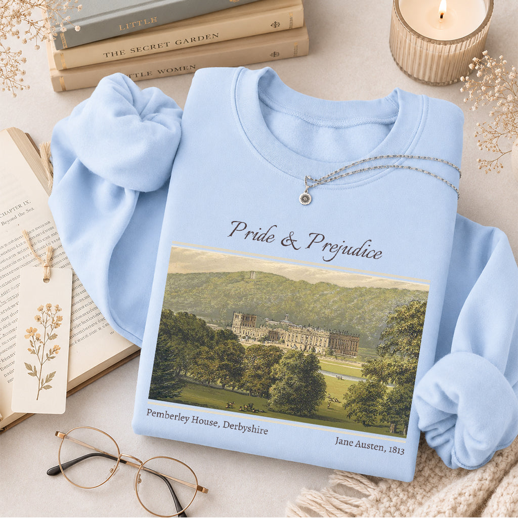 Pride And Prejudice Crewneck Sweatshirt | Reader Gift Light Blue