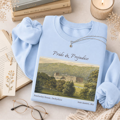 Pride And Prejudice Crewneck Sweatshirt | Reader Gift Light Blue