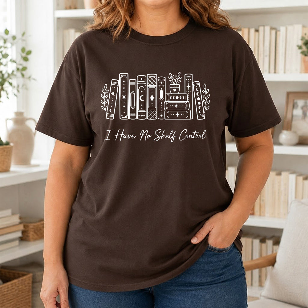 I Have No Shelf Control Softstyle T-Shirt | Book Lover Gift Dark Chocolate
