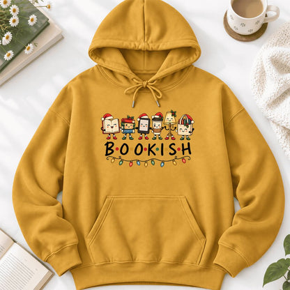 Christmas Bookish Things Softstyle Hoodie | Christmas Gift For Readers Mustard