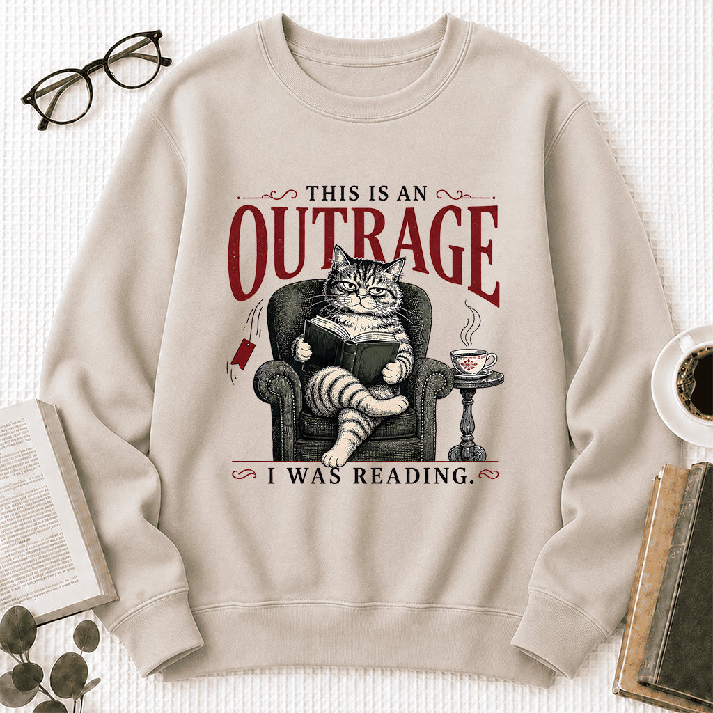 This Is An Outrage Crewneck Sweatshirt | Reader Gift Sand