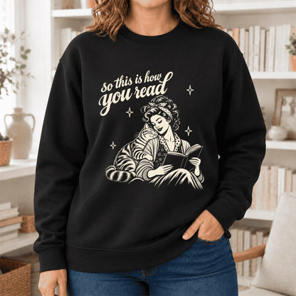 How You Read American Shorthair Softstyle Sweatshirt | Cozy Cat & Book Lover Gift Black