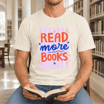Read More Books Ultra-Soft Cotton T-Shirt | Reader Gift Natural