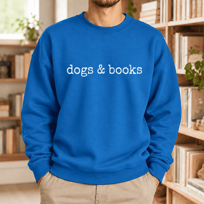 Dogs & Books Softstyle Sweatshirt | Dog Lover & Reader Gift Royal