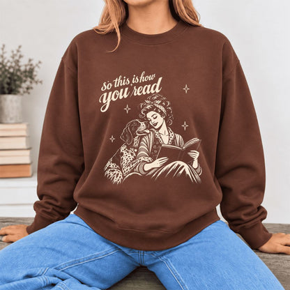 How You Read German Shorthaired Pointer Softstyle Sweatshirt | Cozy Dog Mom Gift Cocoa