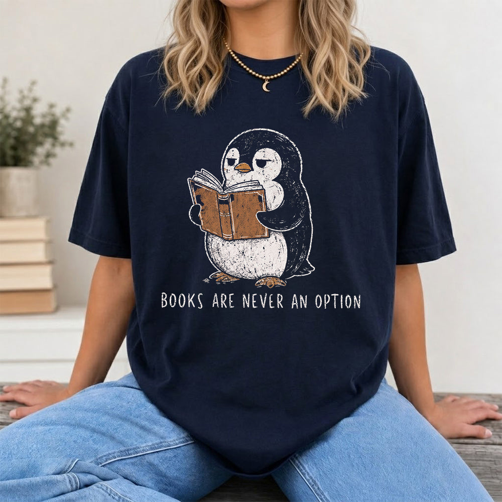 Books Are Never An Option Softstyle T-Shirt | Book Lover Gift Navy