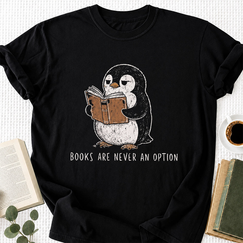 Books Are Never An Option Softstyle T-Shirt | Book Lover Gift Black
