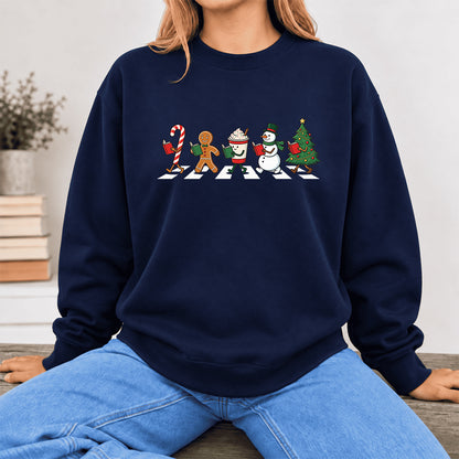 Christmas Reading Parade Softstyle Sweatshirt | Christmas Gift For Readers Navy
