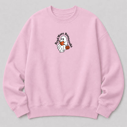 Read More Book Crewneck Sweatshirt | Halloween Reader Gift Light Pink