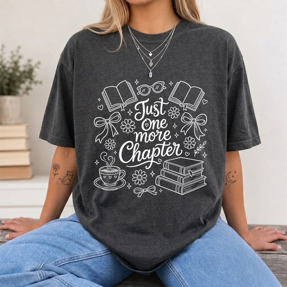 Just One More Chapter Softstyle T-Shirt | Book Lover Gift Dark Heather