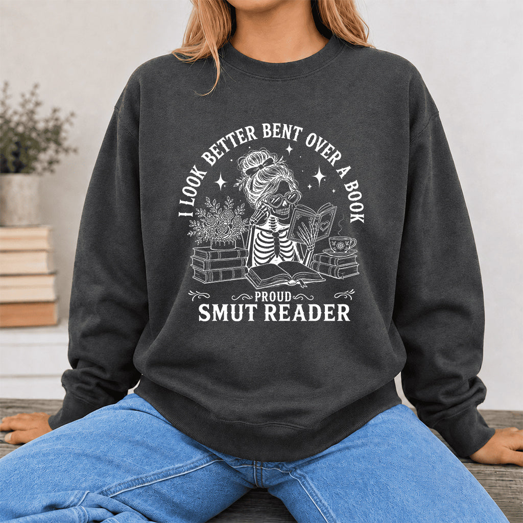 I Look Better Bend Over A Book Crewneck Sweatshirt | Reader Gift Dark Heather