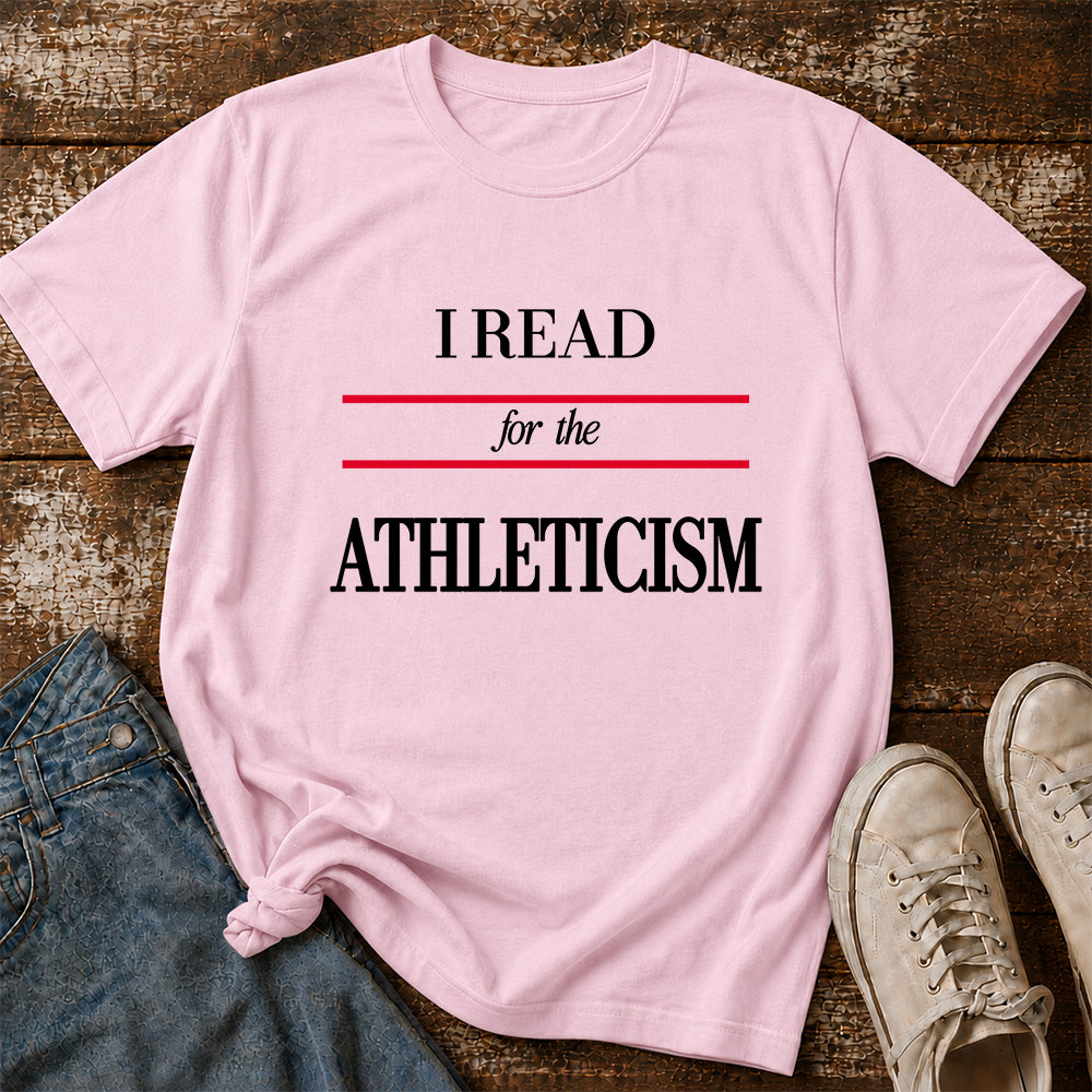 I Read For The Athleticism Softstyle T-Shirt | Book Lover Gift Light Pink