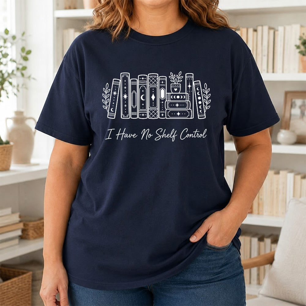 I Have No Shelf Control Softstyle T-Shirt | Book Lover Gift Navy