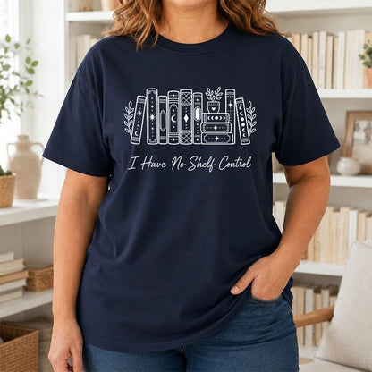 I Have No Shelf Control Softstyle T-Shirt | Book Lover Gift Navy