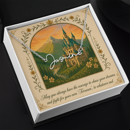 To Whatever End Decorative Card And Custom Name Polished Stainless Steel Necklace With Box Book Lover Gift Font 2