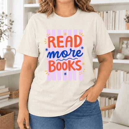 Read More Books Ultra-Soft Cotton T-Shirt | Reader Gift Natural