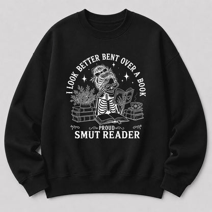 I Look Better Bend Over A Book Crewneck Sweatshirt | Reader Gift Black